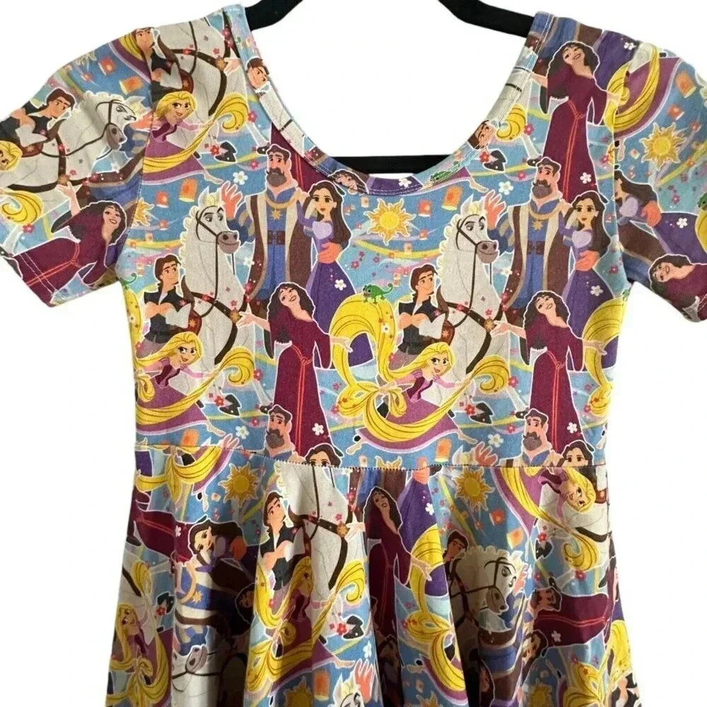 Wild Rich Kids Twirl Dress Girls Size 11/12 Tangled Disney Rupunzel print - Picture 5 of 11